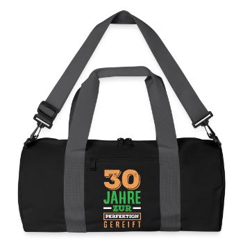 Funny 30th birthday gift - Recycled Duffel Bag - black/graphite grey - Front