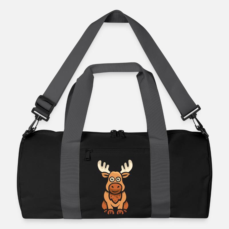 Süßer Cartoon Elch Recycelte Duffel Bag