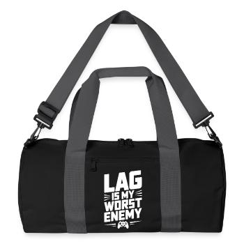 Lag ist mein schlimmster Feind - Recycelte Duffel Bag - Schwarz/Graphitgrau - Vorne