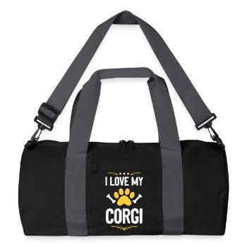 J’adore mon corgi - Sac de sport recyclé - noir/gris graphite - Devant