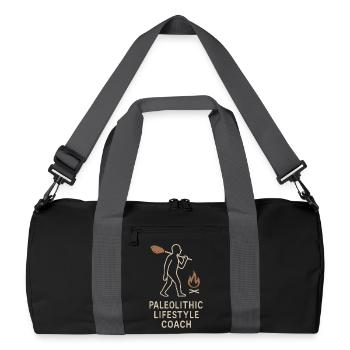 Outils préhistoriques en pierre d’Homo - Sac de sport recyclé - noir/gris graphite - Devant