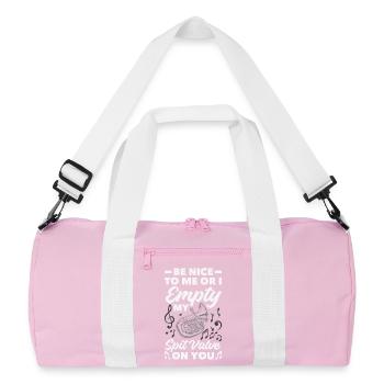 Vintage Euphonium Spieler - Recycelte Duffel Bag - Rosa/Weiß - Vorne