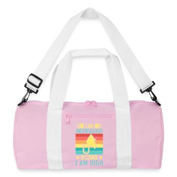 Anesthesiologist Of Course I Am High Anesthesia - Recycled Duffel Bag - pink/white - Front