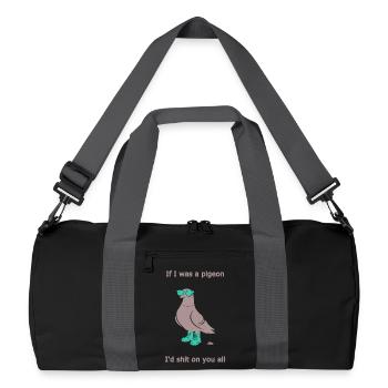 If I Was a Pigeon Turquoise Boots Funny Quote - Recycled Duffel Bag - black/graphite grey - Front