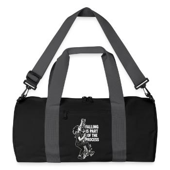 Bouldern Frau: Falling Is Part of the Process - Recycelte Duffel Bag - Schwarz/Graphitgrau - Vorne
