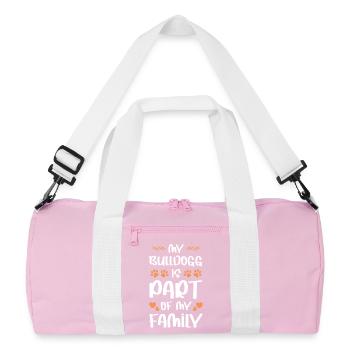 Mon bouledogue fait partie de ma famille - Sac de sport recyclé - rose/blanc - Devant