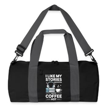 Coffee Lover Audiobook Passion Gift - Recycled Duffel Bag - black/graphite grey - Front