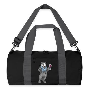 Dachs Rotwein - Recycelte Duffel Bag - Schwarz/Graphitgrau - Vorne