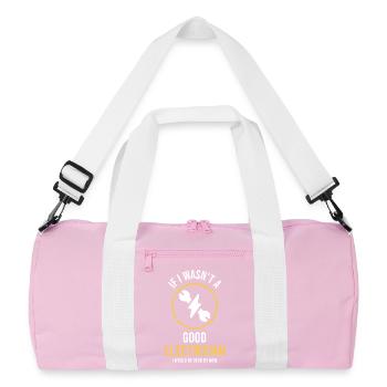 Funny Electrician Quote Design – Skilled Trade - Recycled Duffel Bag - pink/white - Front