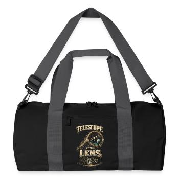 Astronomie Astronom Telescope My Time Lens - Recycelte Duffel Bag - Schwarz/Graphitgrau - Vorne