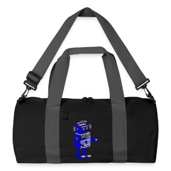roboter retro robot - Recycelte Duffel Bag - Schwarz/Graphitgrau - Vorne