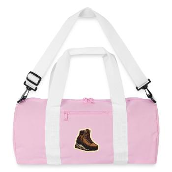 Wanderstiefel Patchstickerei - Recycelte Duffel Bag - Rosa/Weiß - Vorne