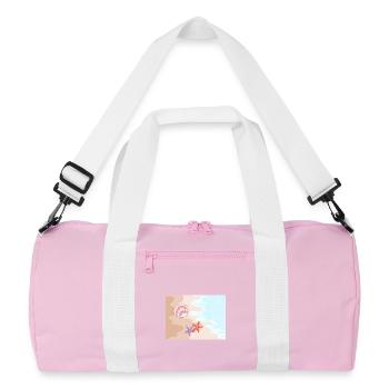 Plage d’été, étoiles de mer et coquillages - Sac de sport recyclé - rose/blanc - Devant