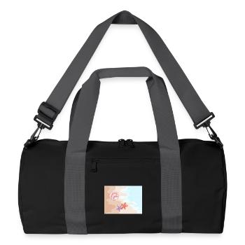 Plage d’été, étoiles de mer et coquillages - Sac de sport recyclé - noir/gris graphite - Devant