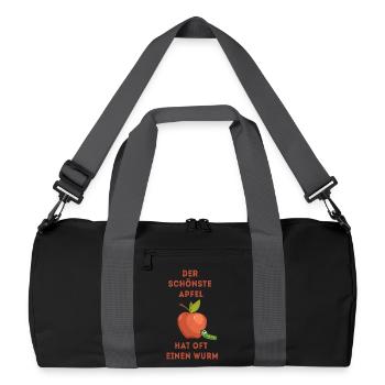 La plus belle pomme a souvent un ver - Sac de sport recyclé - noir/gris graphite - Devant