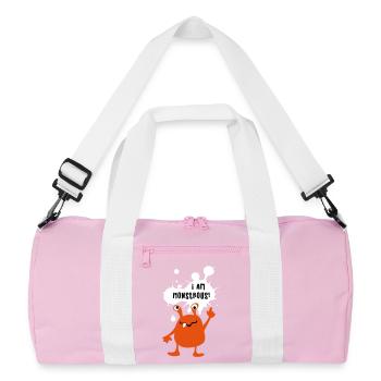 Monster monstrous monstrous creepy comic funny - Recycled Duffel Bag - pink/white - Front