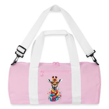 Girafe cool - Sac de sport recyclé - rose/blanc - Devant