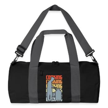 Cuisine vintage - Sac de sport recyclé - noir/gris graphite - Devant