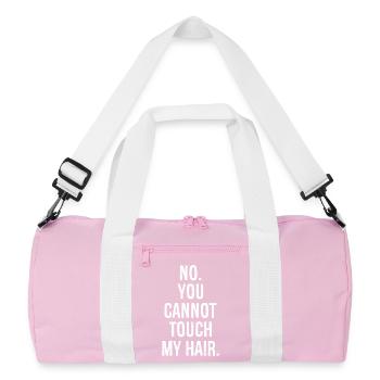 no you can not touch my hair funny shirt - Recycled Duffel Bag - pink/white - Front