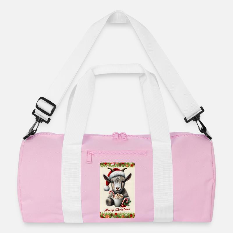 Weihnachtsziege mit heißer Schokolade Recycelte Duffel Bag