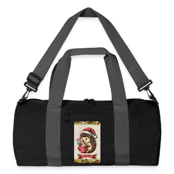 Hérissons de Noël au chocolat chaud - Sac de sport recyclé - noir/gris graphite - Devant