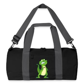 Tyrannosaure et petits bras - Sac de sport recyclé - noir/gris graphite - Devant