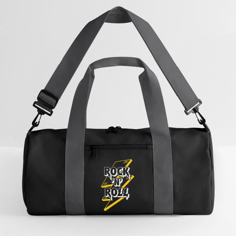 Logo texte rock’n’roll avec éclair Sac de sport recyclé