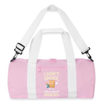 I Don't Smoke I Save My Money Snacks Nichtraucher - Recycelte Duffel Bag - Rosa/Weiß - Vorne