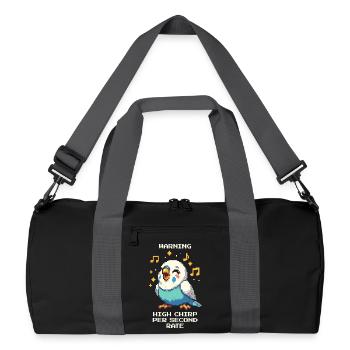 Warning: High chirping frequency | Budgie - Recycled Duffel Bag - black/graphite grey - Front