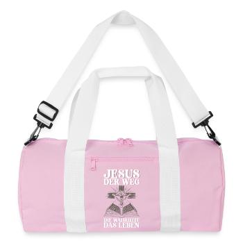 Jesus The Way The Truth The Life God Christ - Recycled Duffel Bag - pink/white - Front