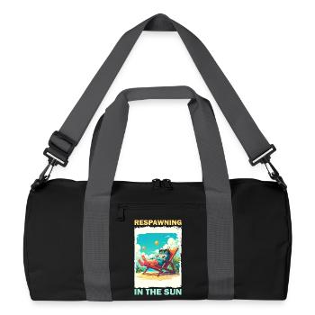 Gaming console on the beach in sunlight - Recycled Duffel Bag - black/graphite grey - Front