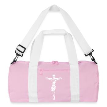 Jesus Christ Christian God - Recycled Duffel Bag - pink/white - Front