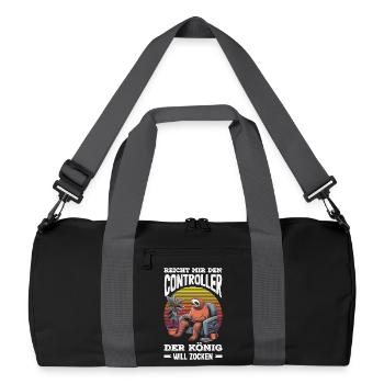 Reicht mir den Controller – König will zocken - Recycelte Duffel Bag - Schwarz/Graphitgrau - Vorne