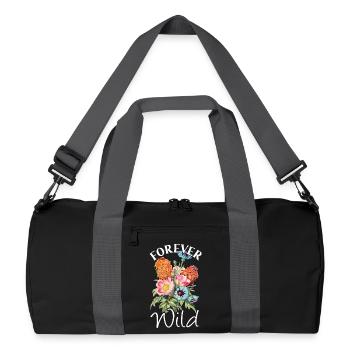 Forever Wild Blumenstrauß - Recycelte Duffel Bag - Schwarz/Graphitgrau - Vorne