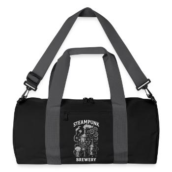 Steampunk Brewery Gears Design - Recycled Duffel Bag - black/graphite grey - Front