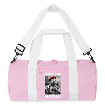 What the Phoque Basque Country Basque Regional Humor - Recycled Duffel Bag - pink/white - Front