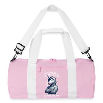 Today I want to do something with people Push - Recycled Duffel Bag - pink/white - Front