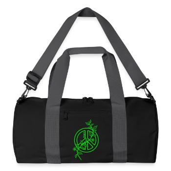 Neon Peace with Flower Vine - Recycled Duffel Bag - black/graphite grey - Front