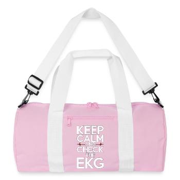 Cardiac Tech Keep Calm And Check Cardiac Imaging - Recycelte Duffel Bag - Rosa/Weiß - Vorne