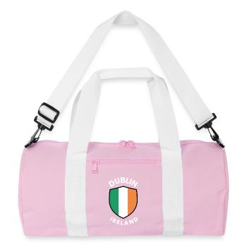 Dublin shield with the colours of Ireland - Recycled Duffel Bag - pink/white - Front
