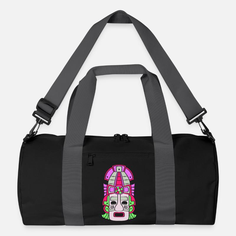 Inka Maya kalender aztec - Recycelte Duffel Bag - Schwarz/Graphitgrau