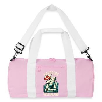 Hands Off Greenland Flag Arctic Polar Bear - Recycelte Duffel Bag - Rosa/Weiß - Vorne