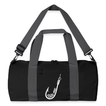 Bite Me Hook Grafik - Recycelte Duffel Bag - Schwarz/Graphitgrau - Vorne