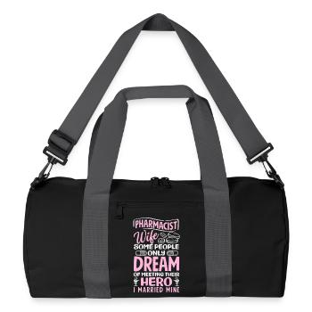 Pharmacist Wife Marriage Pharmacy Technician - Recycled Duffel Bag - black/graphite grey - Front