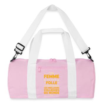 Departure Co-worker New Job Retirement - Recycled Duffel Bag - pink/white - Front