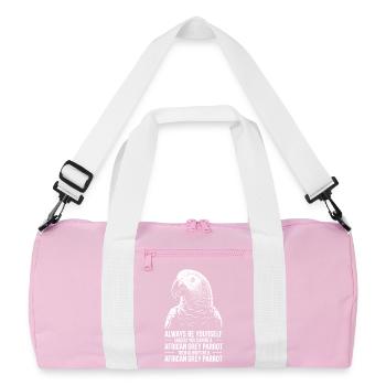 Expressions du perroquet gris Drôle de cadeau du perroquet gris - Sac de sport recyclé - rose/blanc - Devant