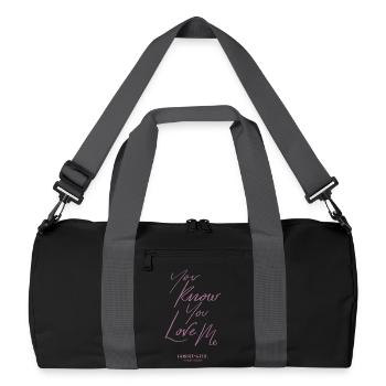 Gossip Girl You Know You Love Me Zitat - Recycelte Duffel Bag - Schwarz/Graphitgrau - Vorne