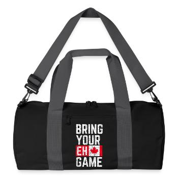Bring dein Eh-Spiel mit - Recycelte Duffel Bag - Schwarz/Graphitgrau - Vorne