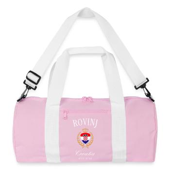 Couronne des armoiries de Rovinj Croatia – Souvenir de voyage - Sac de sport recyclé - rose/blanc - Devant