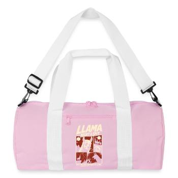 Llamas No Drama Just Llamas Horror - Recycelte Duffel Bag - Rosa/Weiß - Vorne